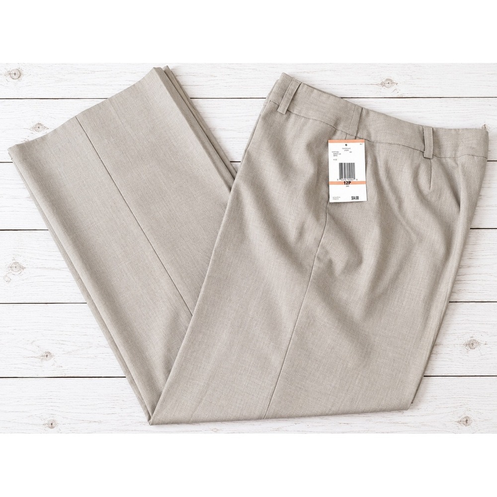 Jones Wear Dress Pants Stretch Career Office Neutral Trouser Khaki Tan 12P NWT